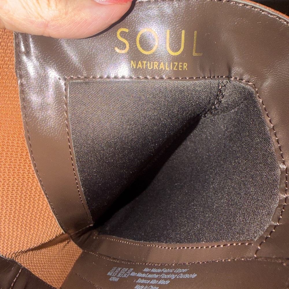 SOUL Naturalizer Tall Wedge Boots in Toffee Brown Wide Calf - Picture 11 of 12
